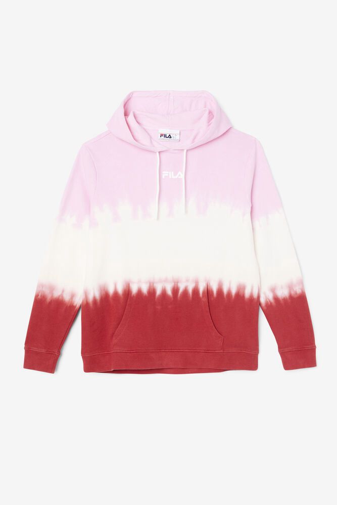 Fila Hoodie Womens White/Red - Aerolynn Tie Dye - Philippines 0325687-JN